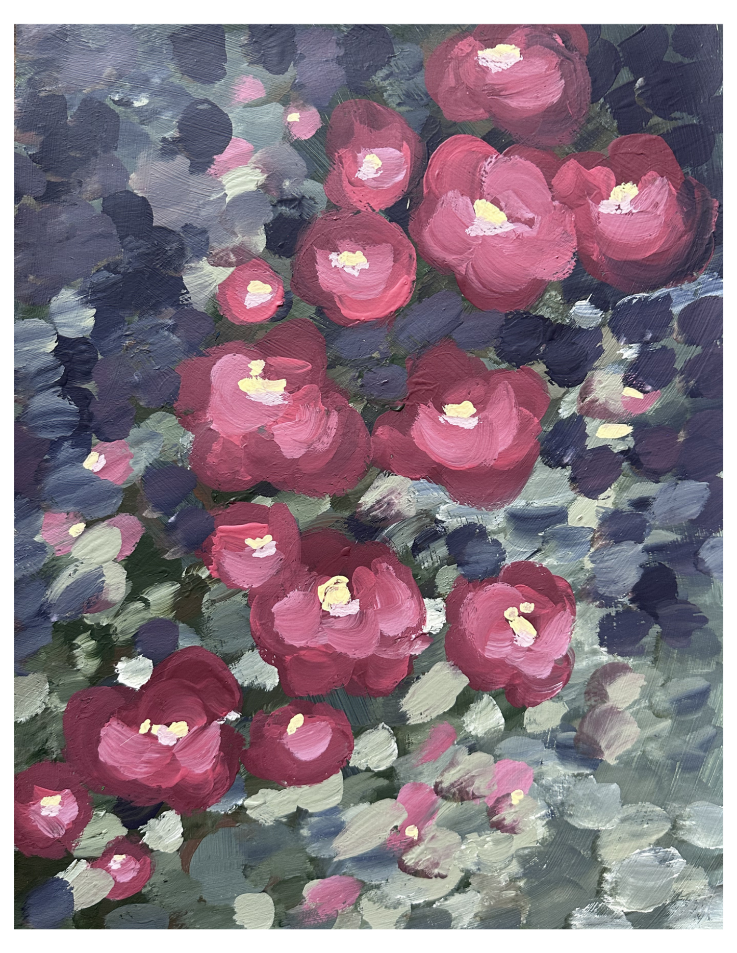 Burgundy Blooms Print