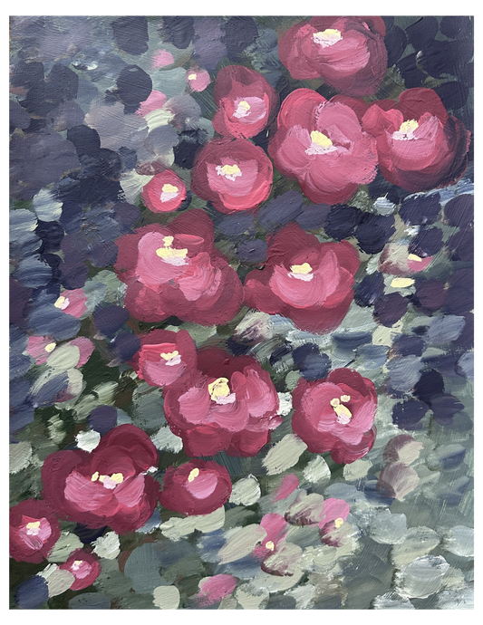 Burgundy Blooms Print